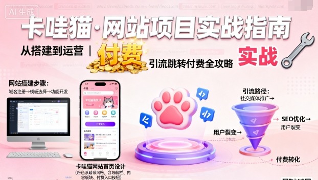 卡哇猫·网站项目,网站搭建与运营以及引流跳转付费-铜臭网