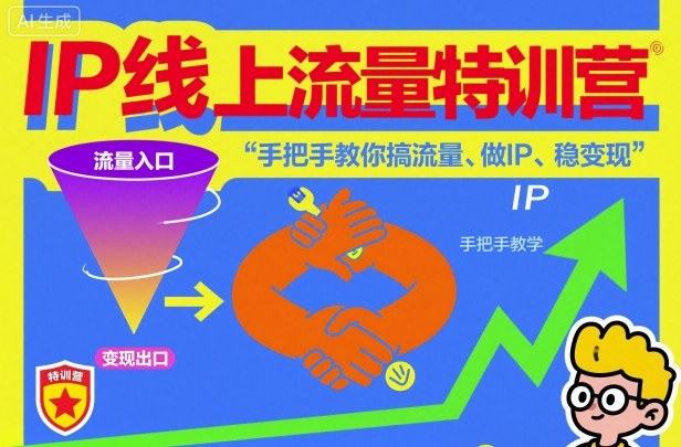 IP线上流量特训营，手把手教你搞流量、做IP、稳变现-铜臭网