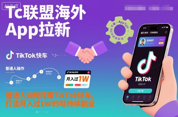Tc联盟海外App拉新：普通人如何搭乘TikTok快车，打造月入过1W的可持续副业-铜臭网