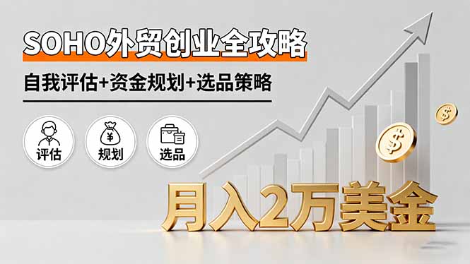 SOHO外贸创业全攻略，自我评估+资金规划+选品策略，月入2万美金-铜臭网