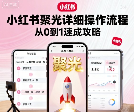 小红书聚光详细操作流程,小红书聚光从0到1速成攻略-铜臭网