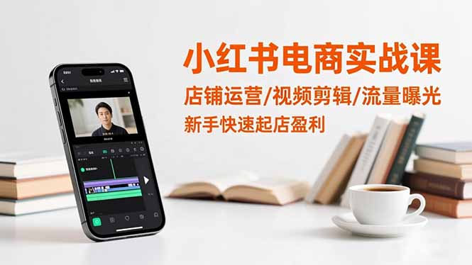 小红书电商实战课：店铺运营/视频剪辑/流量曝光，新手快速起店盈利-铜臭网