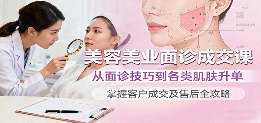 美容美业面诊成交课,从面诊技巧到各类肌肤升单,掌握客户成交及售后全攻略-铜臭网