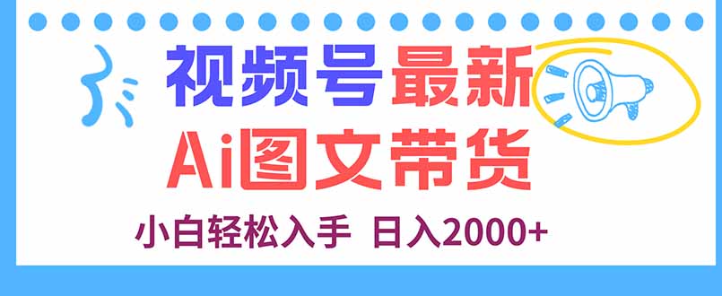 视频号最新AI图文带货，每天几分钟，小白轻松入手，日入2000+-铜臭网