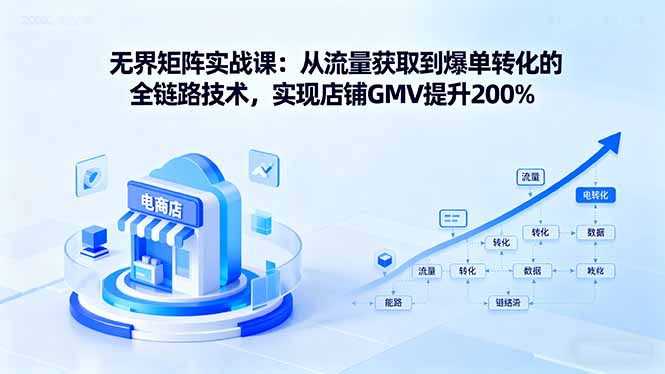 无界矩阵实战课：从流量获取到爆单转化的全链路技术，实现店铺GMV提升200%-铜臭网