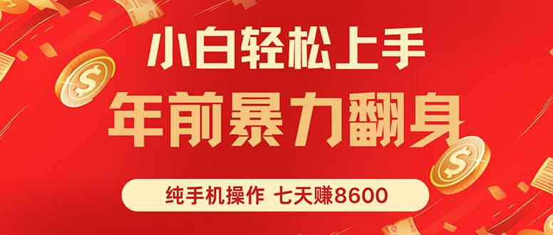七天狂赚8600，小白纯手机操作，日入1000+-铜臭网