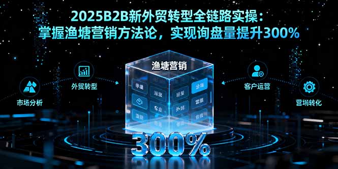 2025B2B新外贸转型全链路实操：掌握渔塘营销方法论，实现询盘量提升300%-铜臭网
