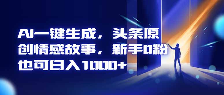 AI一键生成，头条原创情感故事，新手0粉也可日入1000+-铜臭网
