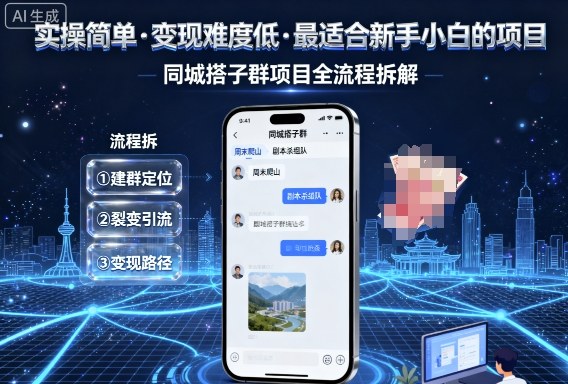实操简单,变现难度低,最适合新手小白做的项目,每天轻松收入3张,同城搭子群项目全流程拆解-铜臭网