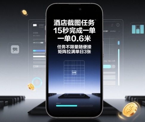 酒店截图任务，15秒完成一单，一单0.6米，任务不限量随便接，矩阵拉满单日3张【揭秘】-铜臭网
