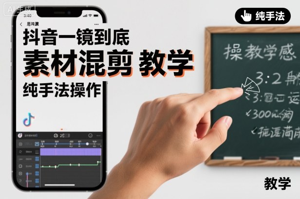 抖音一镜到底素材混剪教学，纯手法操作-铜臭网