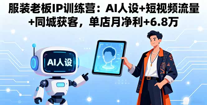 服装老板IP训练营：AI人设+短视频流量+同城获客，单店月净利+6.8万-铜臭网