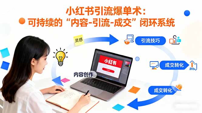 小红书引流爆单术：构建一套低成本 可持续的“内容-引流-成交”闭环系统-铜臭网