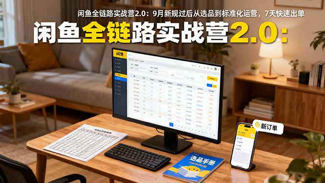 闲鱼全链路实战营2.0：9月新规过后从选品到标准化运营，7天快速出单-铜臭网