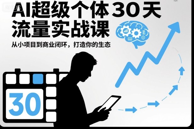 AI超级个体30天流量实战课，从小项目到商业闭环，打造你的生态-铜臭网