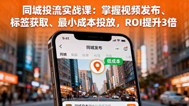 同城投流实战课：掌握视频发布、标签获取、最小成本投放，ROI提升3倍-铜臭网