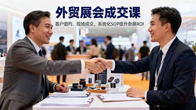 外贸展会成交课，含目标制定、客户邀约、现场成交，系统化SOP提升参展ROI-铜臭网