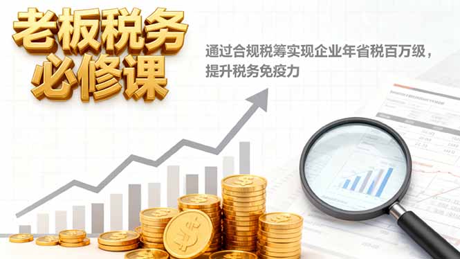 老板税务必修课，通过合规税筹实现企业年省税百万级，提升税务免疫力-铜臭网