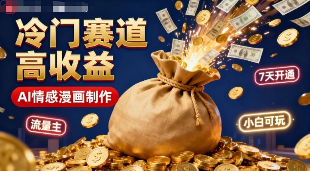 公众号冷门赛道，用AI做情感漫画，7天开通流量主，操作简单，小白可玩-铜臭网