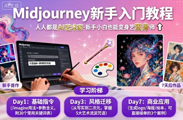 midjourney新手入门教程：人人都是AI艺术家，新手小白也能变身艺术大师-铜臭网