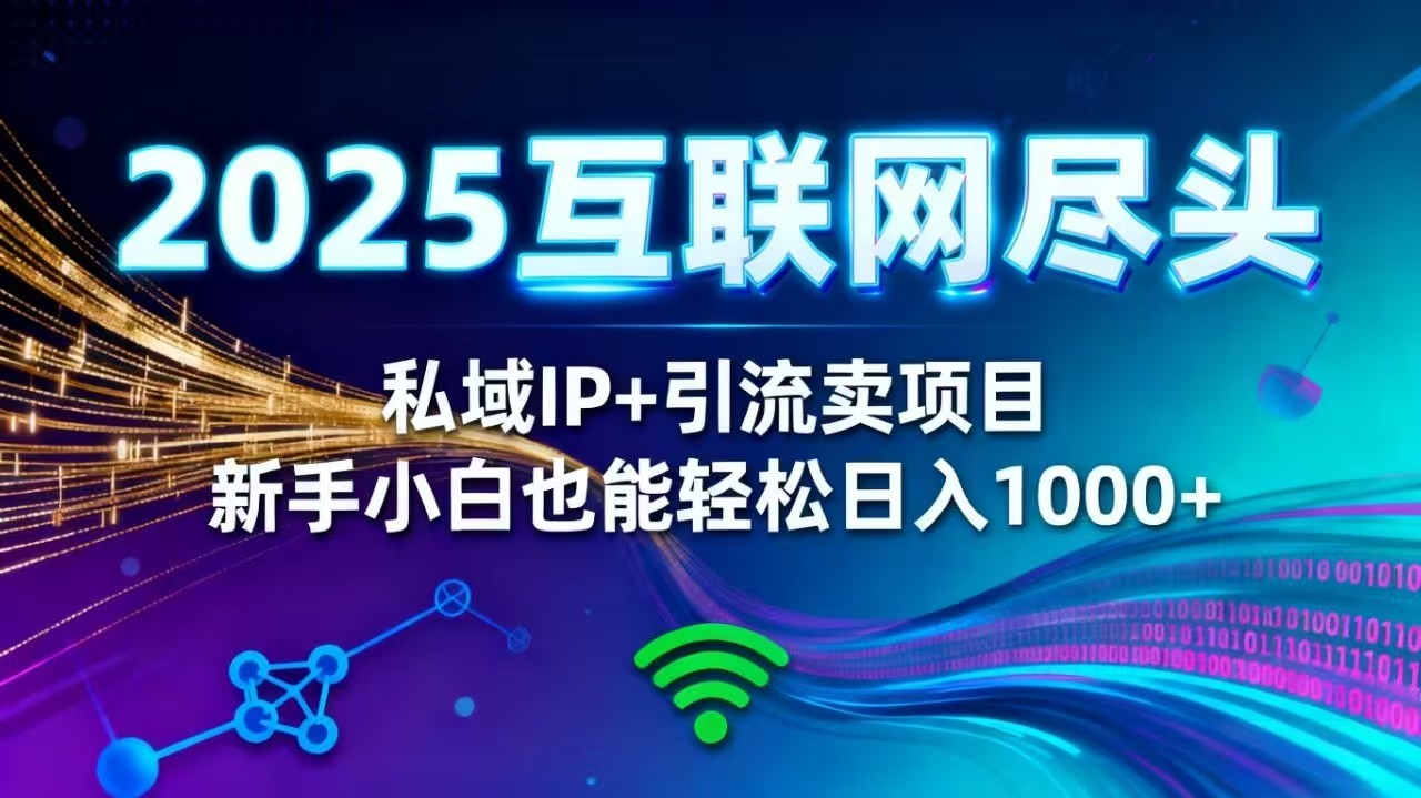 2025网创尽头王炸项目！私域 IP + 精准引流，新手小白在家躺赚日入 1000+-铜臭网