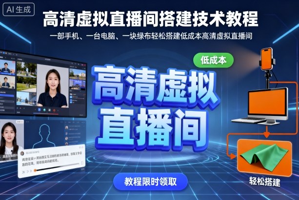 高清虚拟直播间搭建技术教程，一部手机、一台电脑、一块绿布轻松搭建低成本高清虚拟直播间-铜臭网