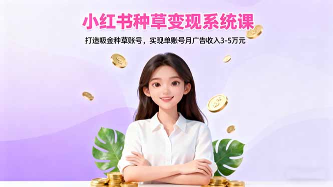 小红书种草变现系统课：打造吸金种草账号，实现单账号月广告收入3-5万元-铜臭网