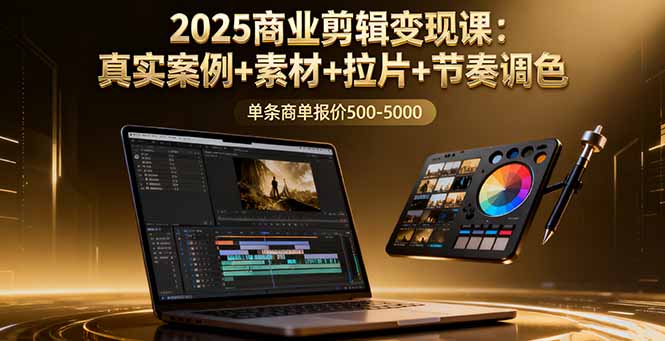 2025商业剪辑变现课：真实案例+素材+拉片+节奏调色，单条商单报价500-5000-铜臭网