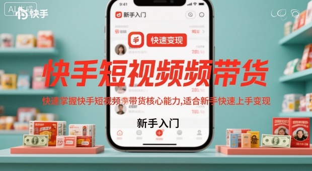 快手短视频带货，快速掌握快手短视频带货核心能力，适合新手快速上手变现-铜臭网