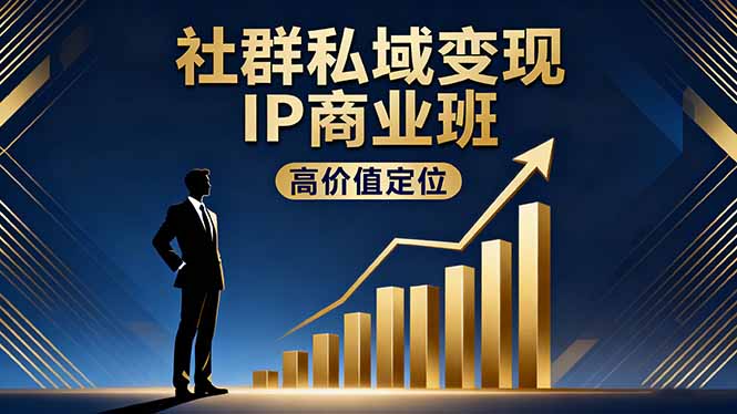 社群私域变现IP商业班，高价值定位,精准引流,私聊成交，实践年盈利破百万-铜臭网