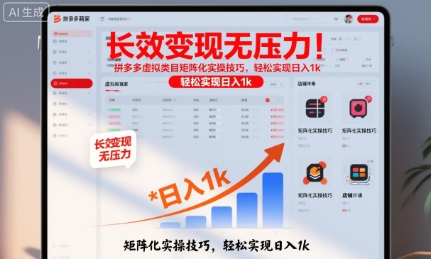 长效变现无压力！拼多多虚拟类目矩阵化实操技巧，轻松实现日入1k【揭秘】-铜臭网