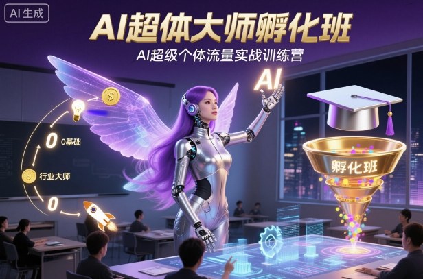 AI超体大师孵化班，AI超级个体流量实战训练营-铜臭网