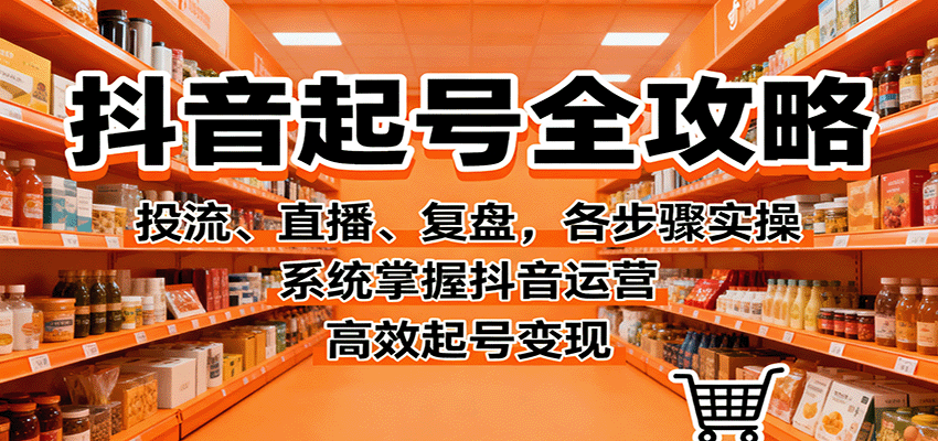 抖音起号全攻略，投流、直播、复盘，各步骤实操，系统掌握抖音运营，高效起号变现-铜臭网