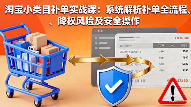 淘宝小类目补单实战课：系统解析补单全流程、降权风险及安全操作-铜臭网