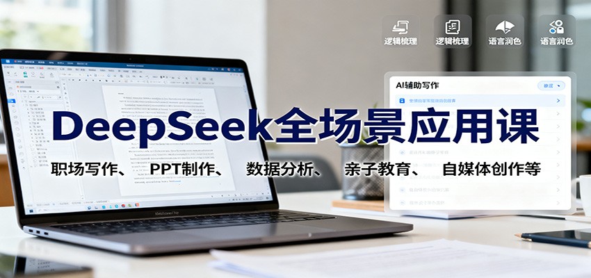 DeepSeek全场景应用课:职场写作、 PPT制作、数据分析、亲子教育、自媒体创作等-铜臭网