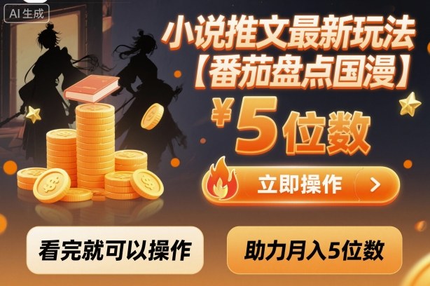 小说推文最新玩法，助力月入5位数【番茄盘点国漫】玩法，看完就可以操作-铜臭网