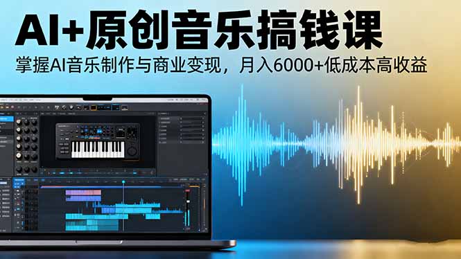 AI+原创音乐搞钱课：掌握AI音乐制作与商业变现，月入6000+低成本高收益-铜臭网