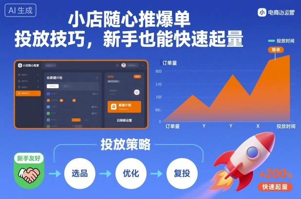 小店随心推爆单投放技巧，新手也能快速起量-铜臭网