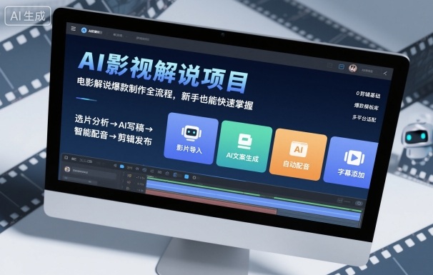 AI影视解说项目,电影解说爆款制作全流程,新手也能快速掌握-铜臭网