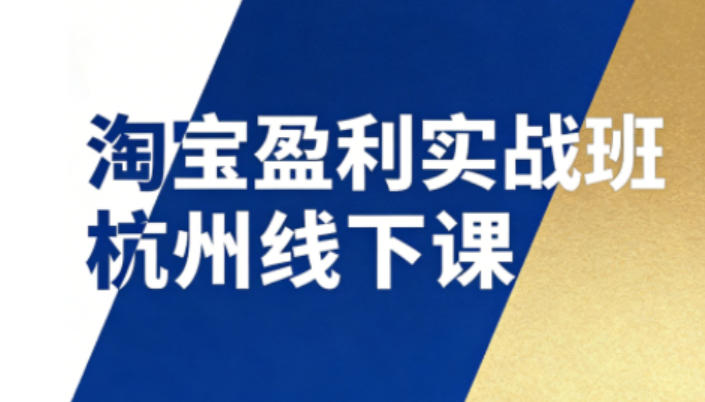 淘宝盈利实战班杭州线下课12月26-28日(音频+字幕)，帮你掌握SOP流程+12门核心技术-铜臭网