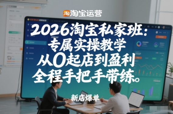2026淘宝私家班：专属实操教学，从0起店到盈利，全程手把手带练-铜臭网