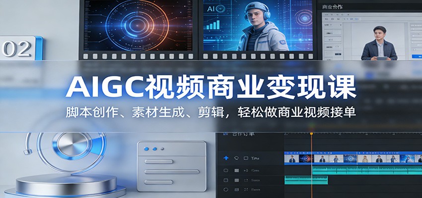 AIGC视频商业变现课：脚本创作、素材生成、剪辑，轻松做商业视频接单-铜臭网