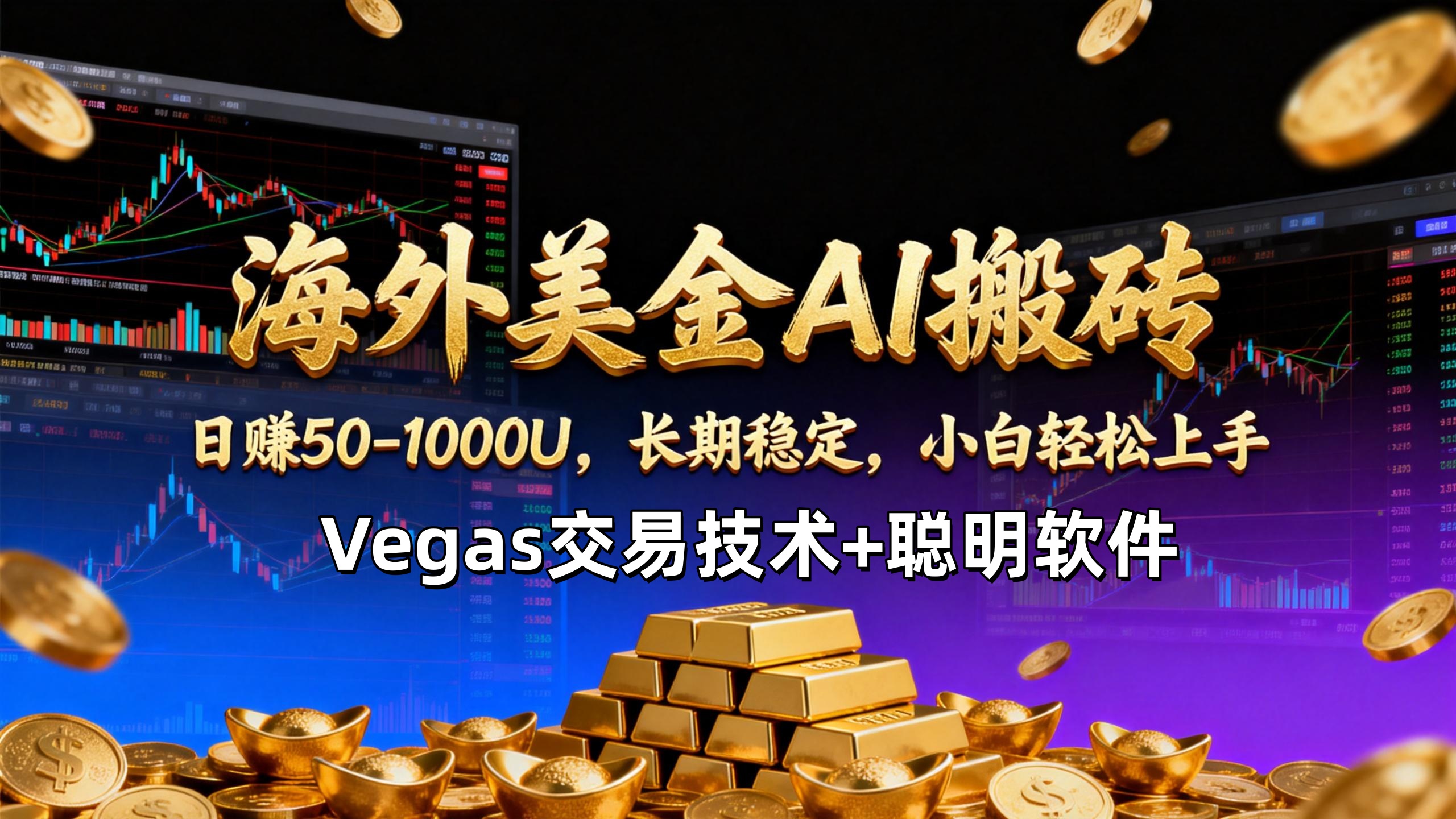 【海外美金AI搬砖】Vegas交易技术+聪明软件，日赚50-1000U，长期稳定，小白轻松上手。-铜臭网