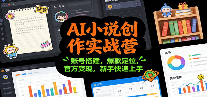 AI小说创作实战营：账号搭建，爆款定位，官方变现，新手快速上手-铜臭网