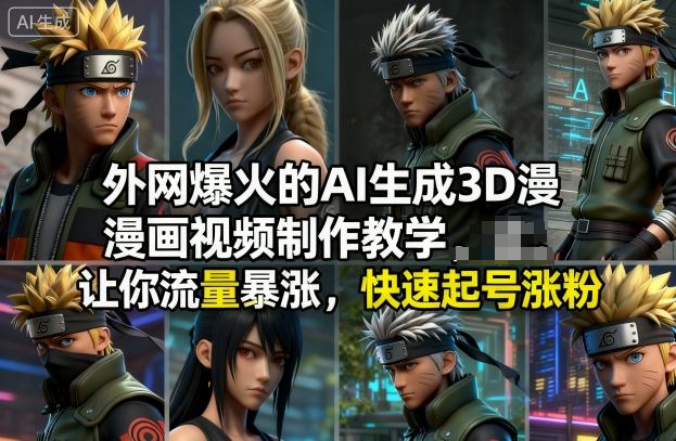 外网爆火的AI生成3D漫画视频制作教学，让你流量暴涨，快速起号涨粉！-铜臭网