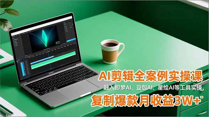 AI剪辑全案例实操课，融入即梦AI、豆包AI、星绘AI等工具实操，复制爆款月收益3W+-铜臭网