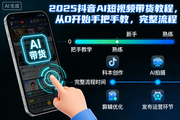 2025抖音AI短视频带货教程，从0开始手把手教，完整流程-铜臭网
