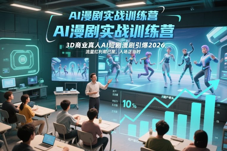 AI漫剧实战训练营，3D商业真人AI短剧漫剧引爆2026，流量红利期已至，入场正当时-铜臭网