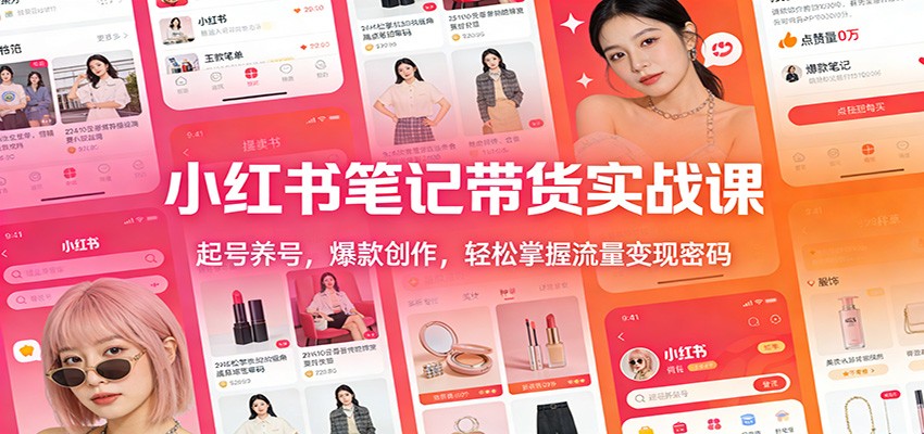 小红书笔记带货实战课：起号养号，爆款创作，轻松掌握流量变现密码-铜臭网