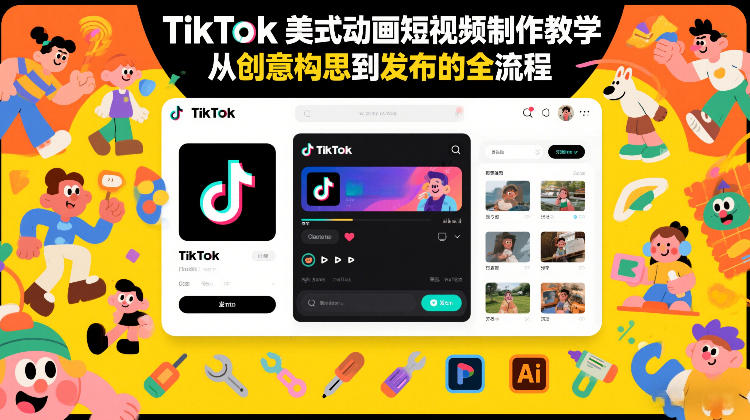 TikTok美式动画短视频制作教学，从创意构思到发布的全流程-铜臭网